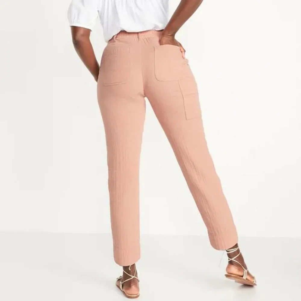 Old Navy Coastal Plain High-Waisted Slouchy Cropped Tapered Workwear Pants  New - Picture 7 of 7